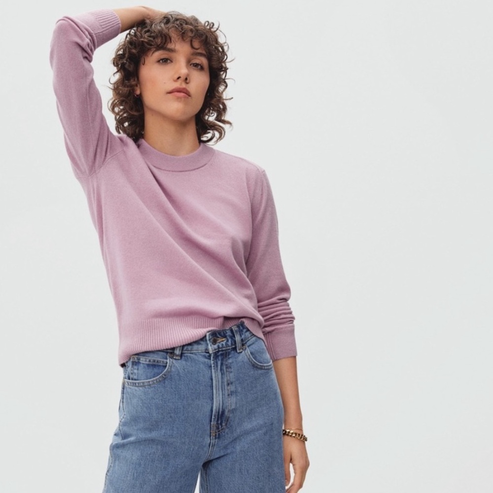 Everlane Cashmere Crew Sweater in Lily